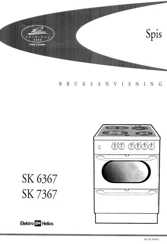 Mode d'emploi ELEKTRO HELIOS SK6367