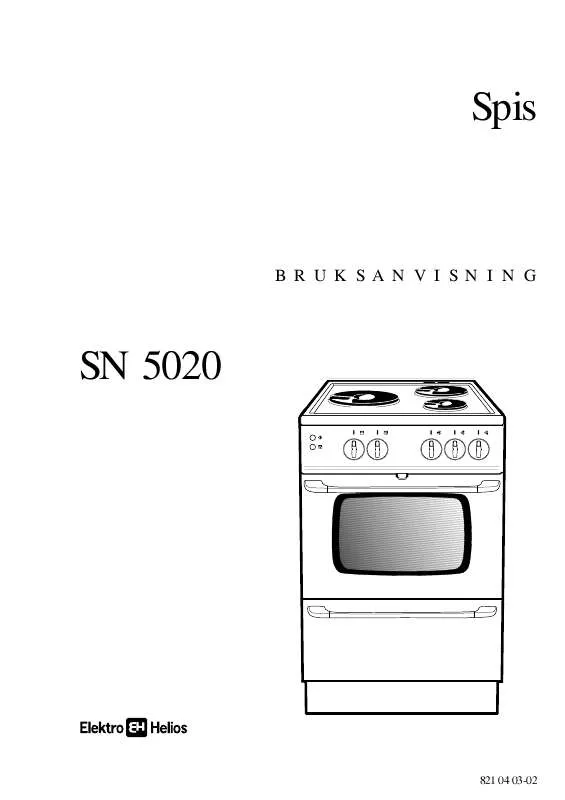 Mode d'emploi ELEKTRO HELIOS SN 5020