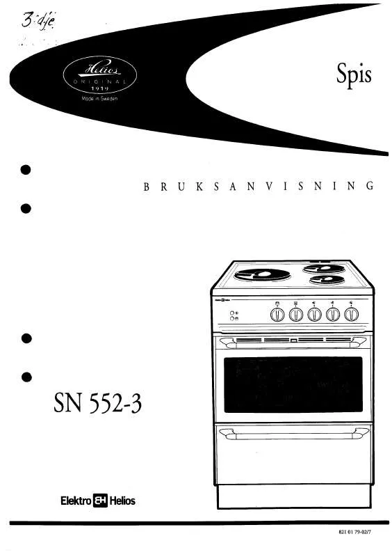 Mode d'emploi ELEKTRO HELIOS SN552-3