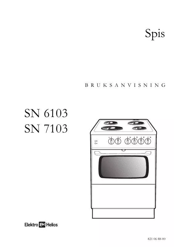 Mode d'emploi ELEKTRO HELIOS SN7103 230V