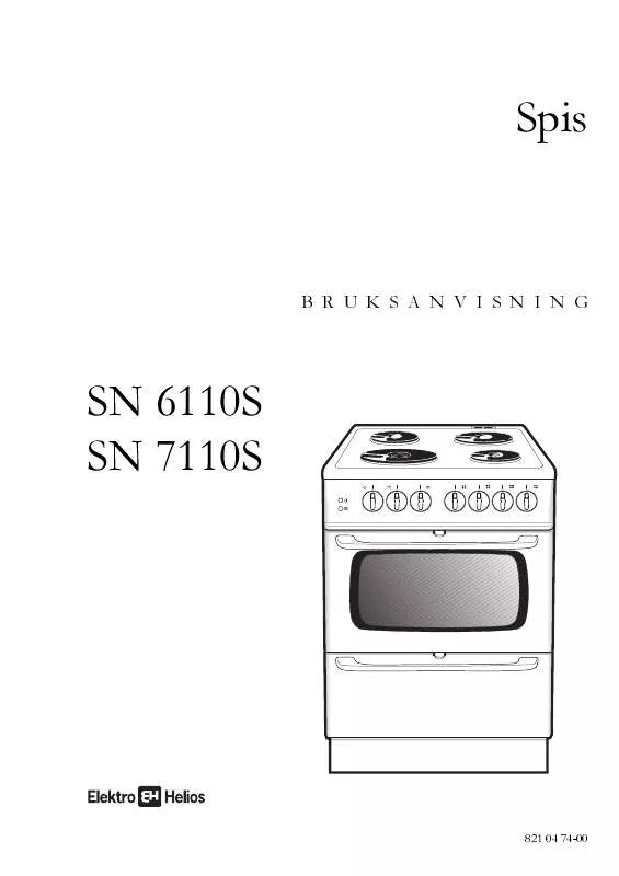 Mode d'emploi ELEKTRO HELIOS SN7110S