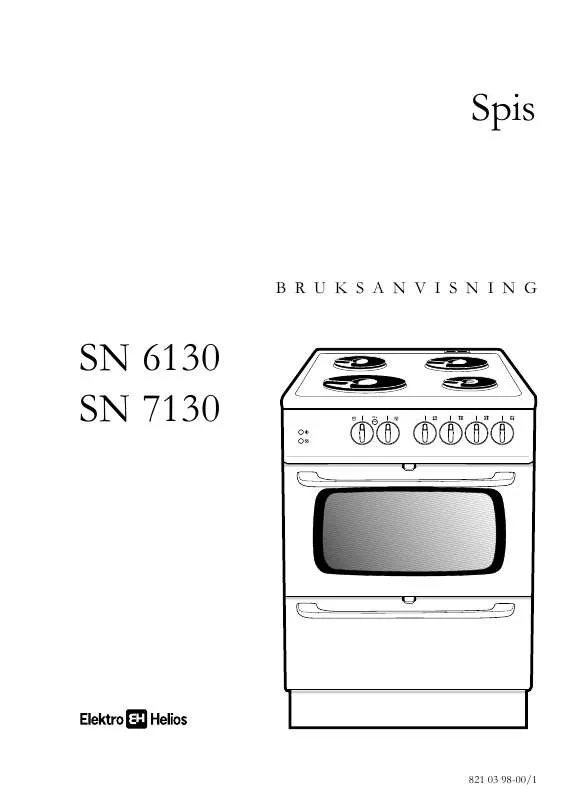 Mode d'emploi ELEKTRO HELIOS SN7130