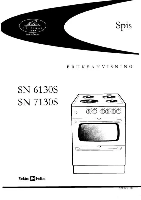 Mode d'emploi ELEKTRO HELIOS SN7130S