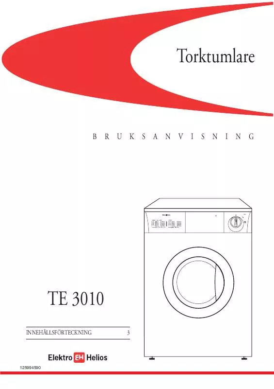 Mode d'emploi ELEKTRO HELIOS TE3010