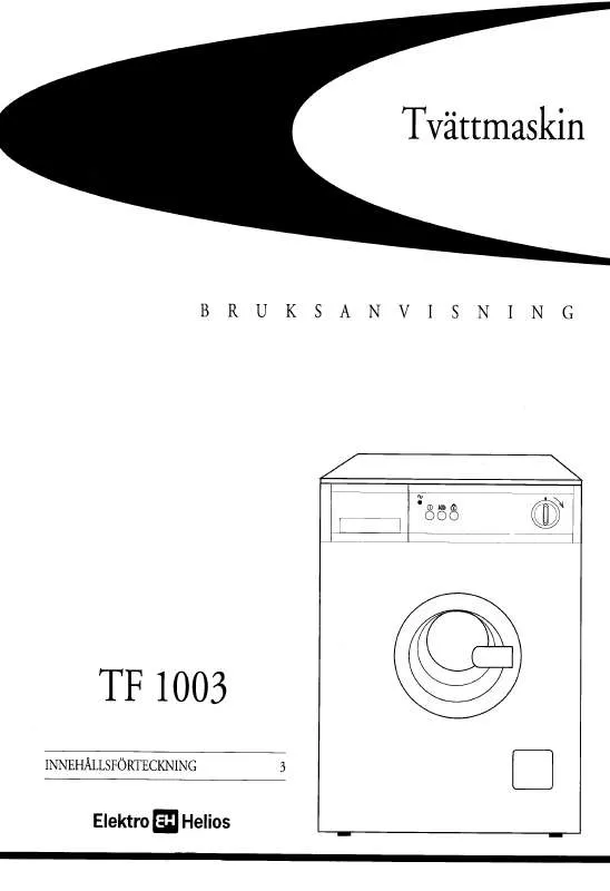 Mode d'emploi ELEKTRO HELIOS TF1003