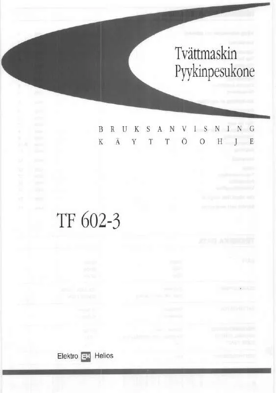 Mode d'emploi ELEKTRO HELIOS TF602-3