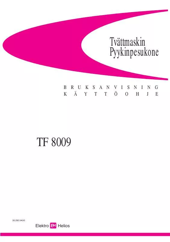 Mode d'emploi ELEKTRO HELIOS TF8009