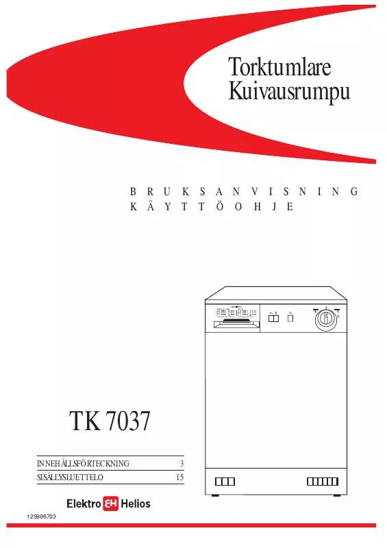 Mode d'emploi ELEKTRO HELIOS TK7037