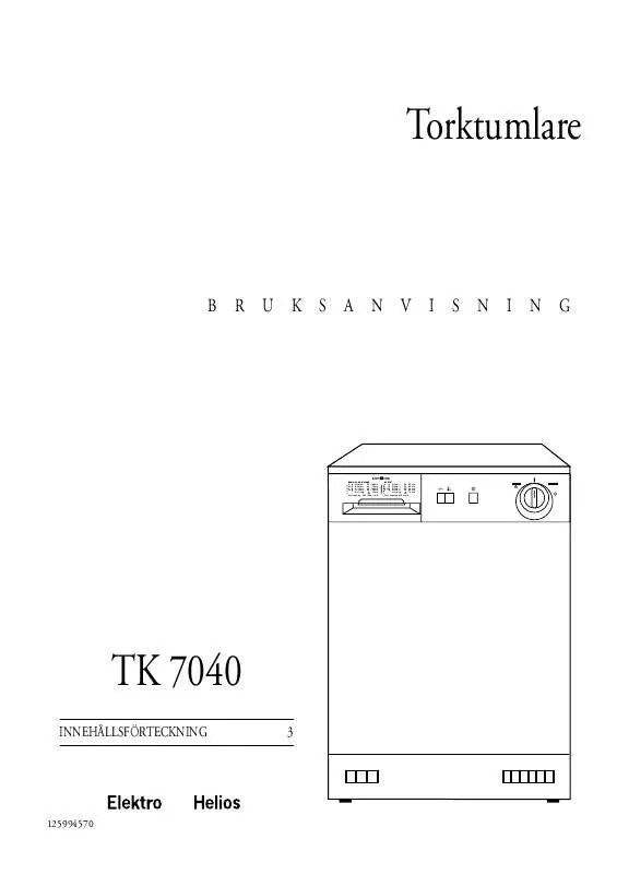 Mode d'emploi ELEKTRO HELIOS TK7040