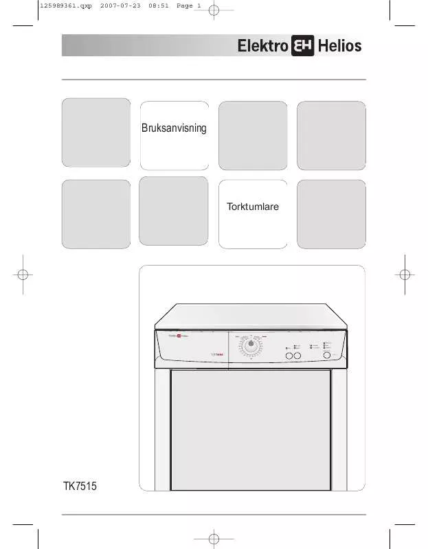 Mode d'emploi ELEKTRO HELIOS TK7515