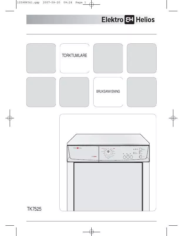 Mode d'emploi ELEKTRO HELIOS TK7525