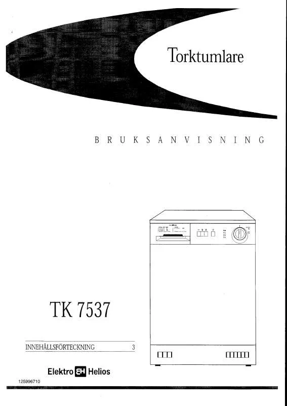 Mode d'emploi ELEKTRO HELIOS TK7537