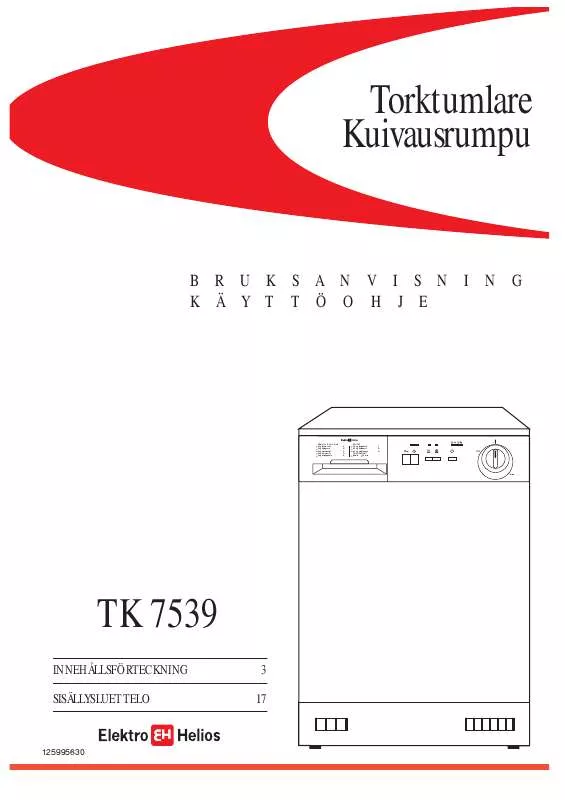 Mode d'emploi ELEKTRO HELIOS TK7539