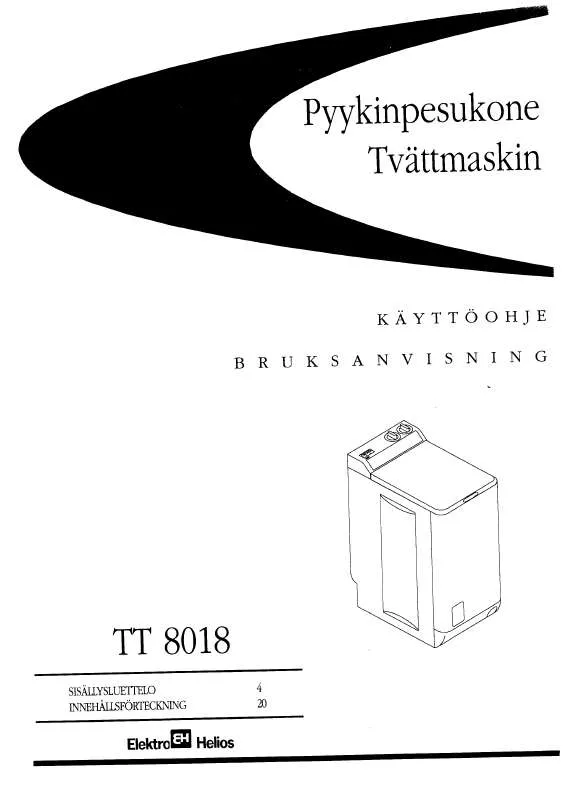 Mode d'emploi ELEKTRO HELIOS TT8018