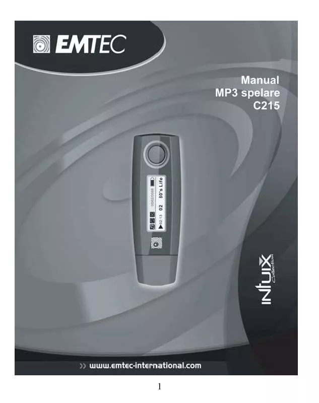 Mode d'emploi EMTEC MP3-SPELARE C215