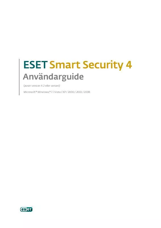 Mode d'emploi ESET SMART SECURITY 4