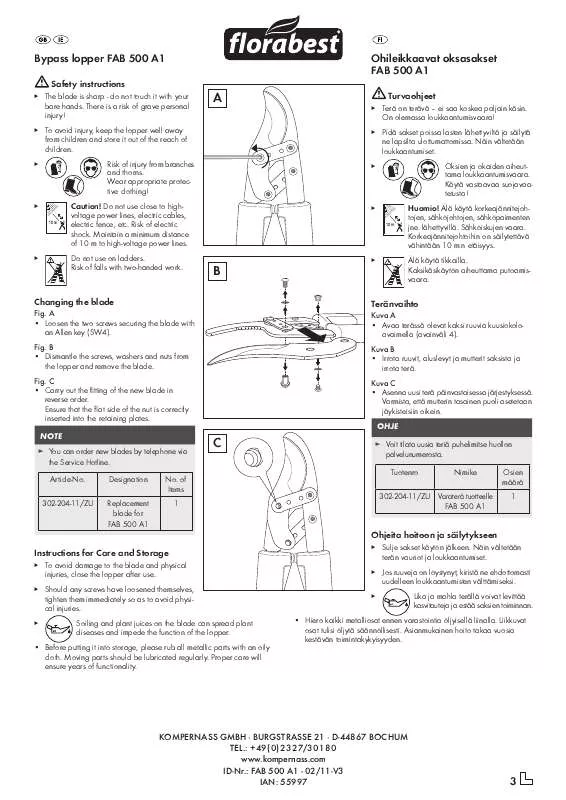 Mode d'emploi FLORABEST FAB 500 A1