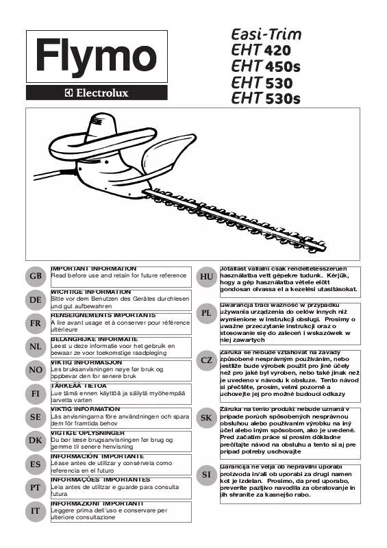 Mode d'emploi FLYMO EASITRIM EHT530