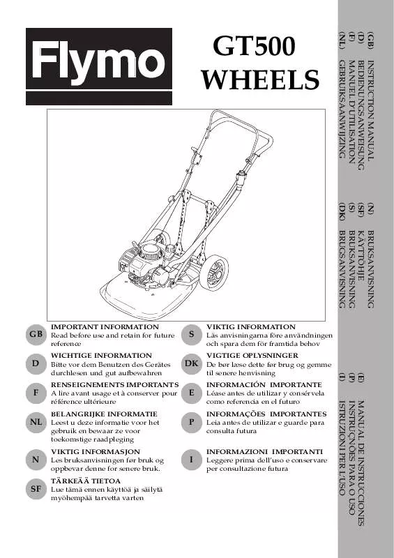 Mode d'emploi FLYMO GT500 WHEELS