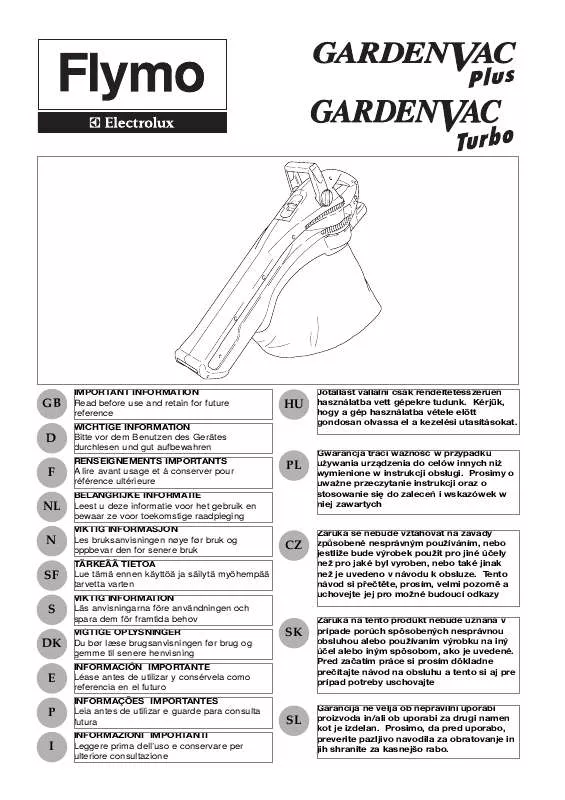 Mode d'emploi FLYMO GVAC 1800 TURBO