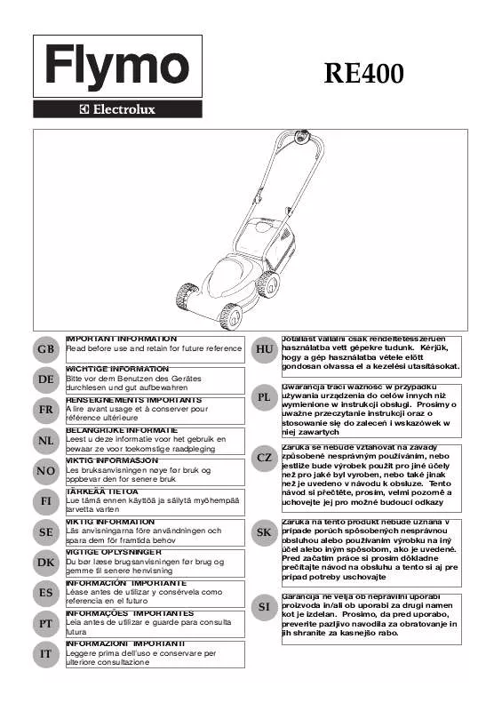 Mode d'emploi FLYMO RE400