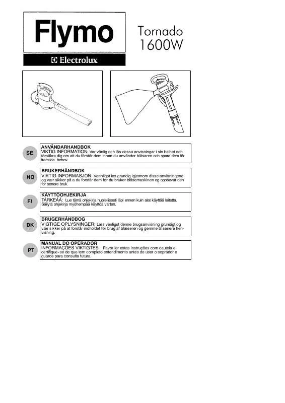 Mode d'emploi FLYMO TORNADO 1600W