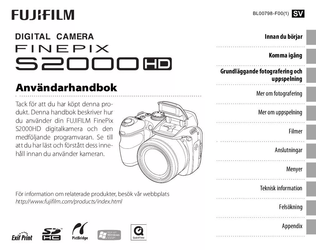 Mode d'emploi FUJIFILM FINEPIX S2000HD