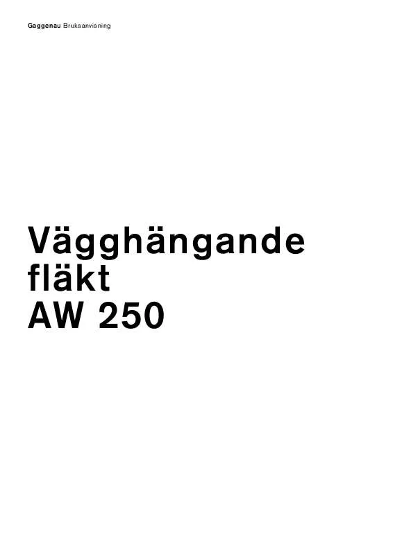 Mode d'emploi GAGGENAU AW250190