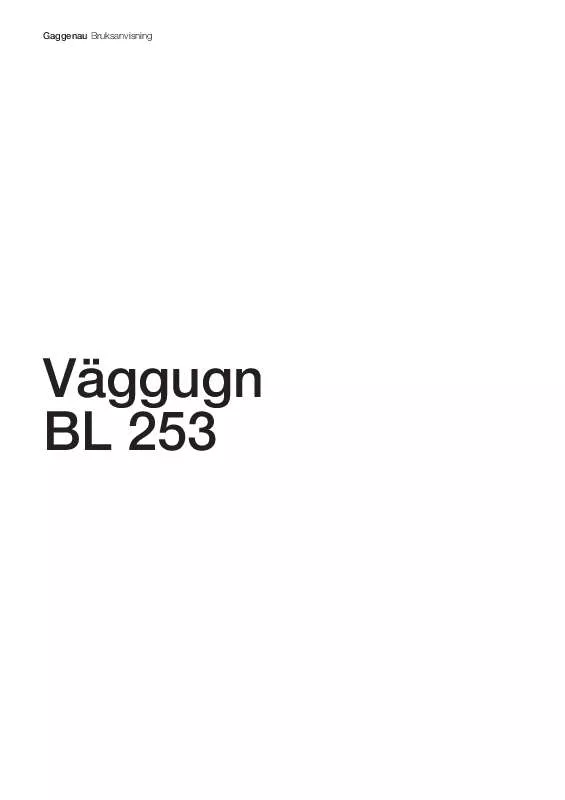 Mode d'emploi GAGGENAU BL253110