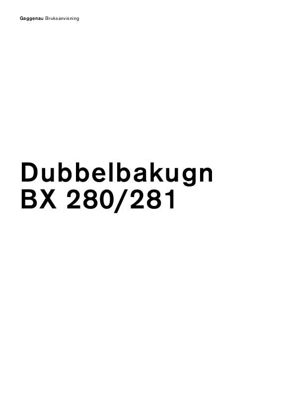 Mode d'emploi GAGGENAU BX281110