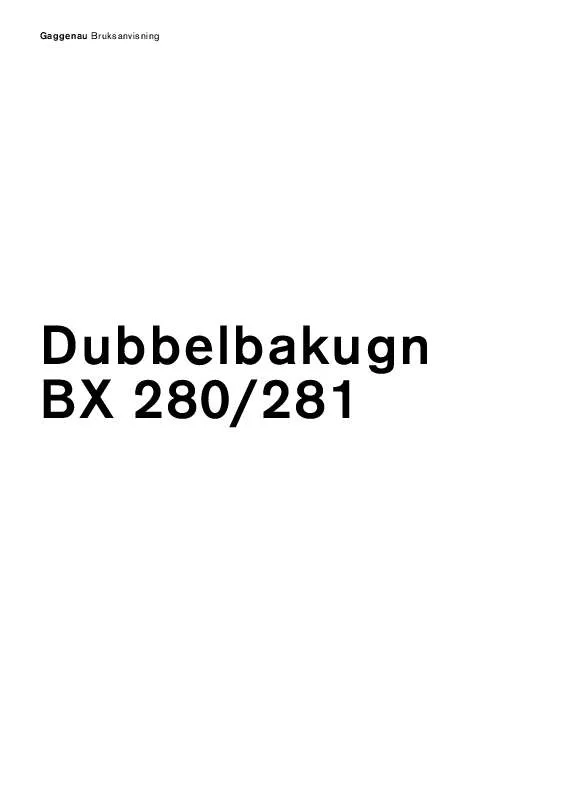 Mode d'emploi GAGGENAU BX281610