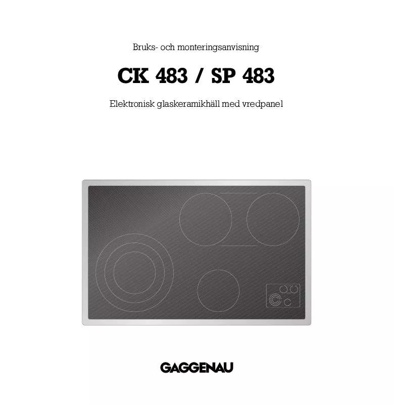 Mode d'emploi GAGGENAU CK483110