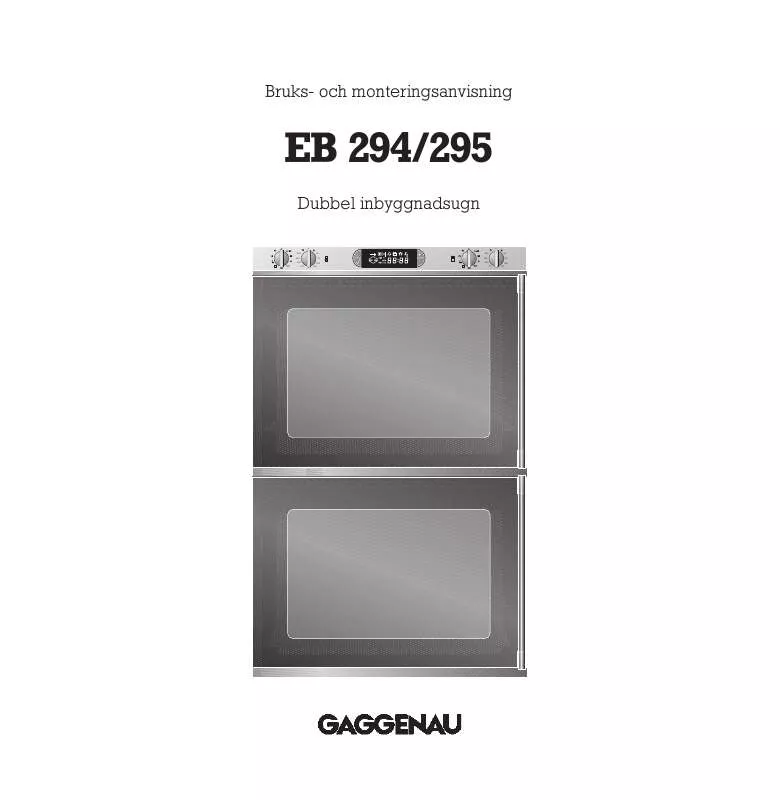 Mode d'emploi GAGGENAU EB295101