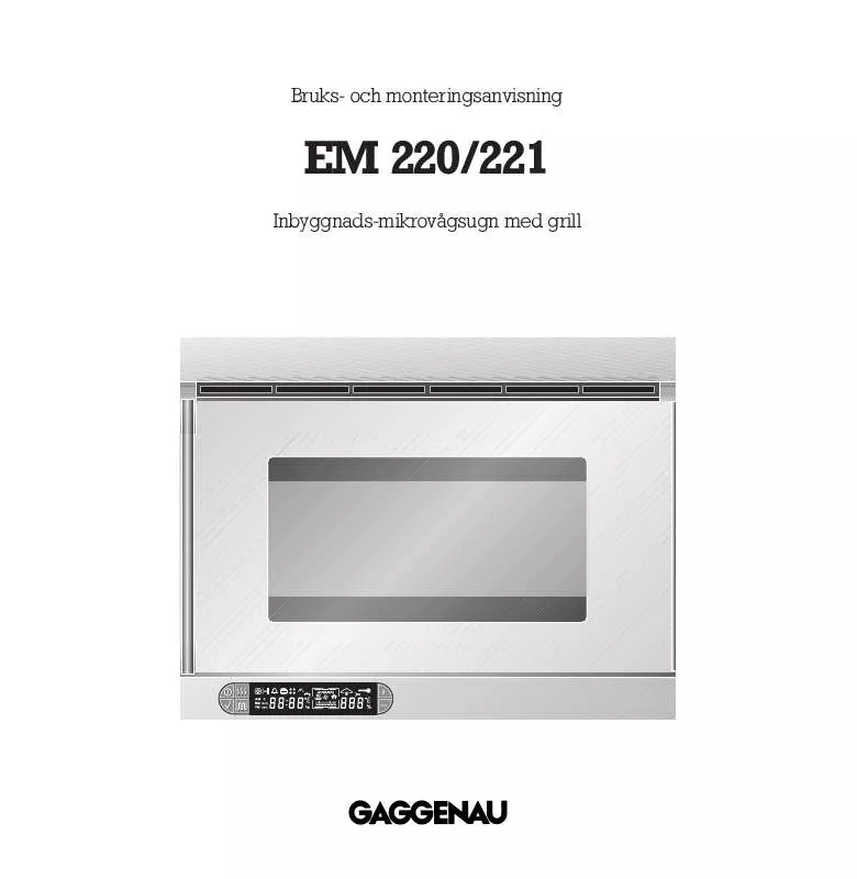 Mode d'emploi GAGGENAU EM221110