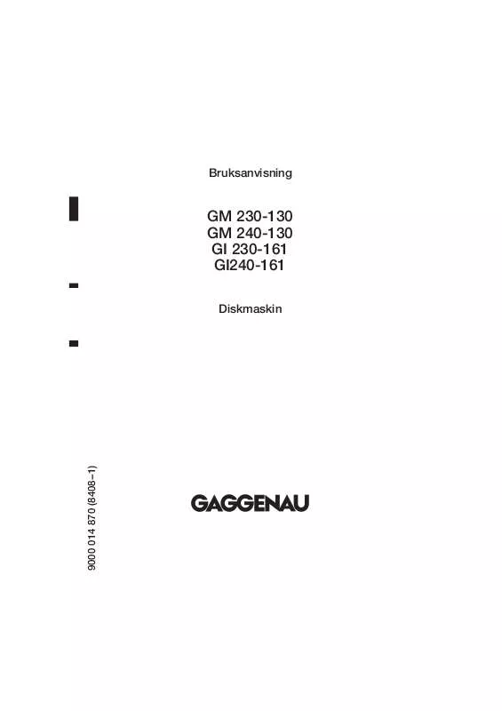 Mode d'emploi GAGGENAU GM240130