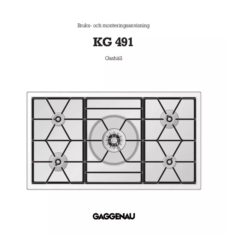 Mode d'emploi GAGGENAU KG491110