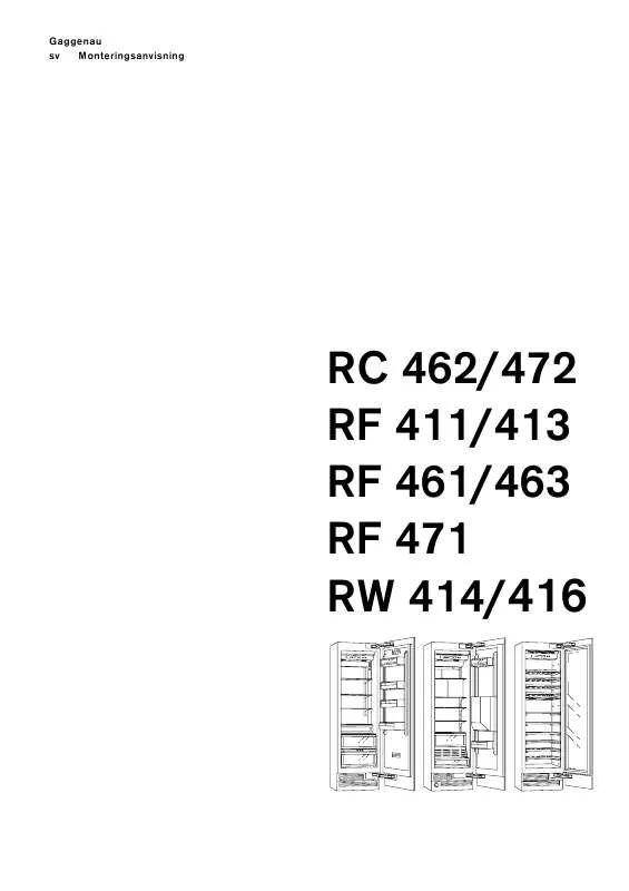 Mode d'emploi GAGGENAU RF471200