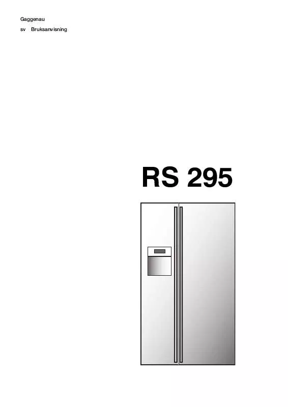 Mode d'emploi GAGGENAU RS295SKD1