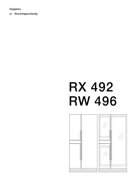 Mode d'emploi GAGGENAU RW496250