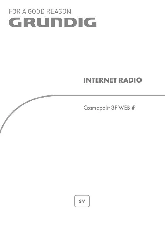 Mode d'emploi GRUNDIG COSMOPOLIT 3F WEB IP