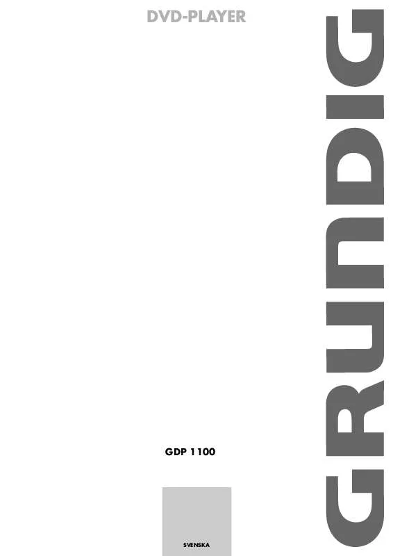 Mode d'emploi GRUNDIG GDP 1100/2