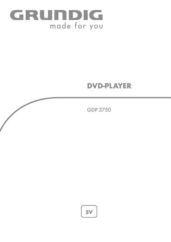 Mode d'emploi GRUNDIG GDP 2750