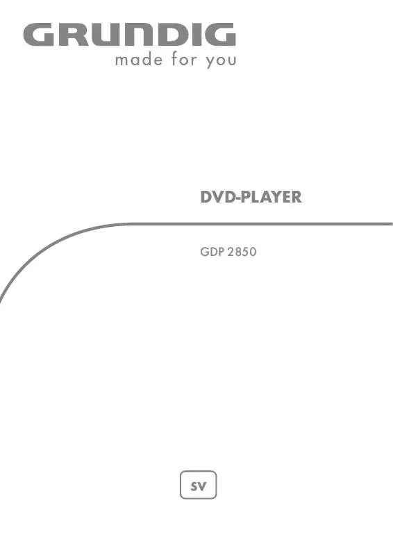 Mode d'emploi GRUNDIG GDP 2850