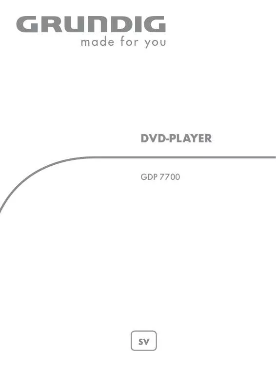 Mode d'emploi GRUNDIG GDP 7700