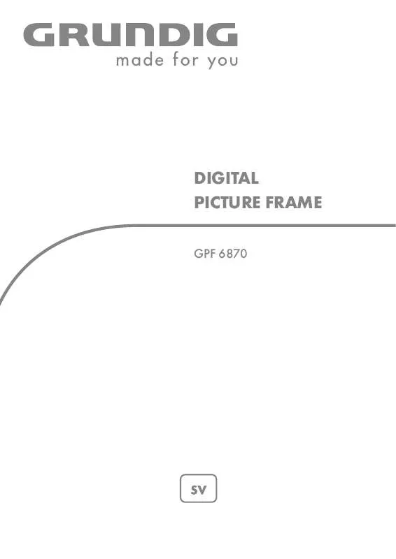 Mode d'emploi GRUNDIG GPF 6870