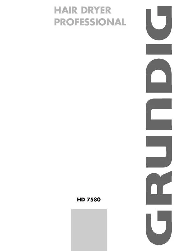 Mode d'emploi GRUNDIG HD 7580 HAARTROCKNER 2000W