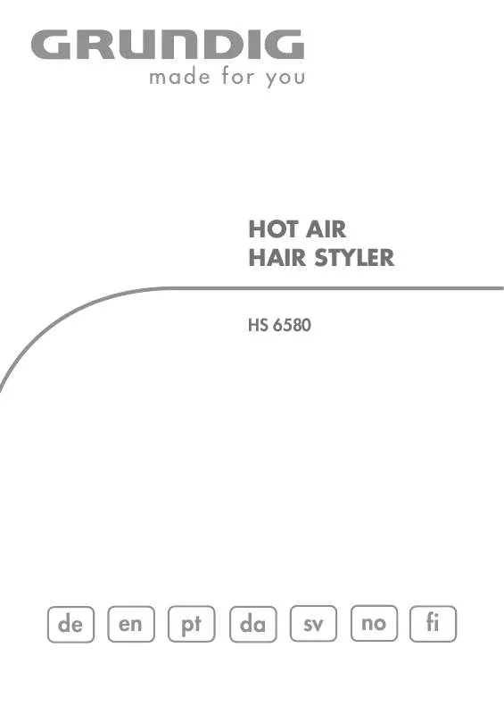 Mode d'emploi GRUNDIG HS 6580 HOT AIR HAIRSTYLER, 1000W 5