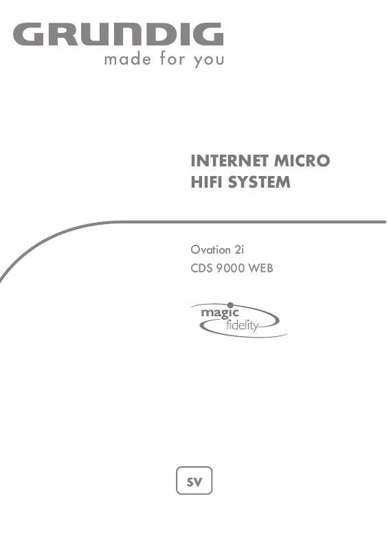 Mode d'emploi GRUNDIG OVATION 2I CDS 9000 WEB