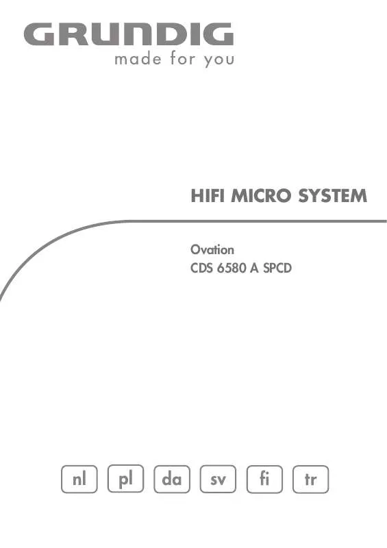 Mode d'emploi GRUNDIG OVATION CDS 6580 A SPCD