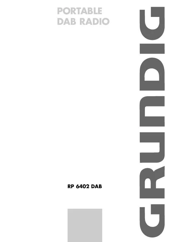 Mode d'emploi GRUNDIG RP 6402 DAB